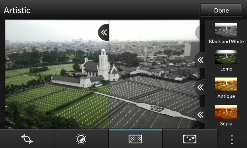 Filter bisa diaplikasikan secara sliding, jadi kita bisa membandingkan dulu seperti apa hasilnya sebelum diapply full