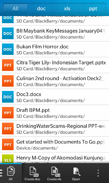 Docs to Go sudah jadi app bawaan di Z10