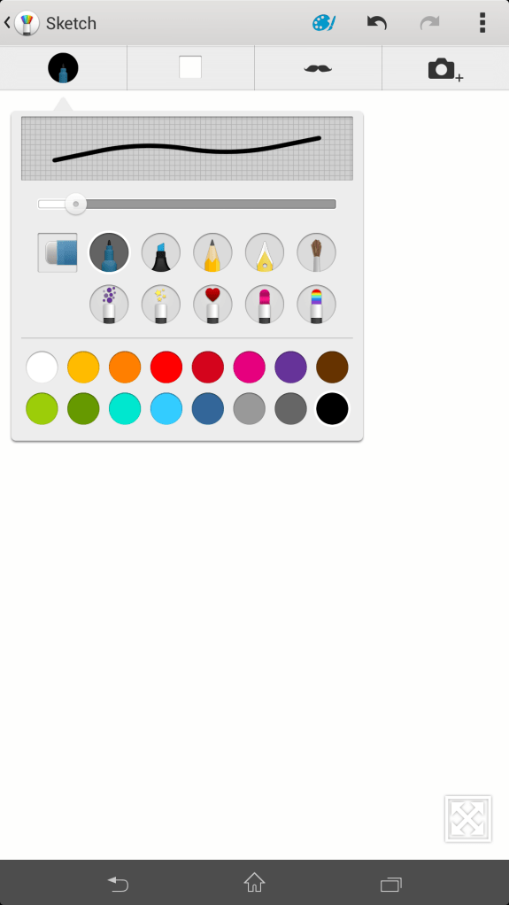 Pilihan bentuk pena bisa diubah2, begitu juga ketebalan dan warna