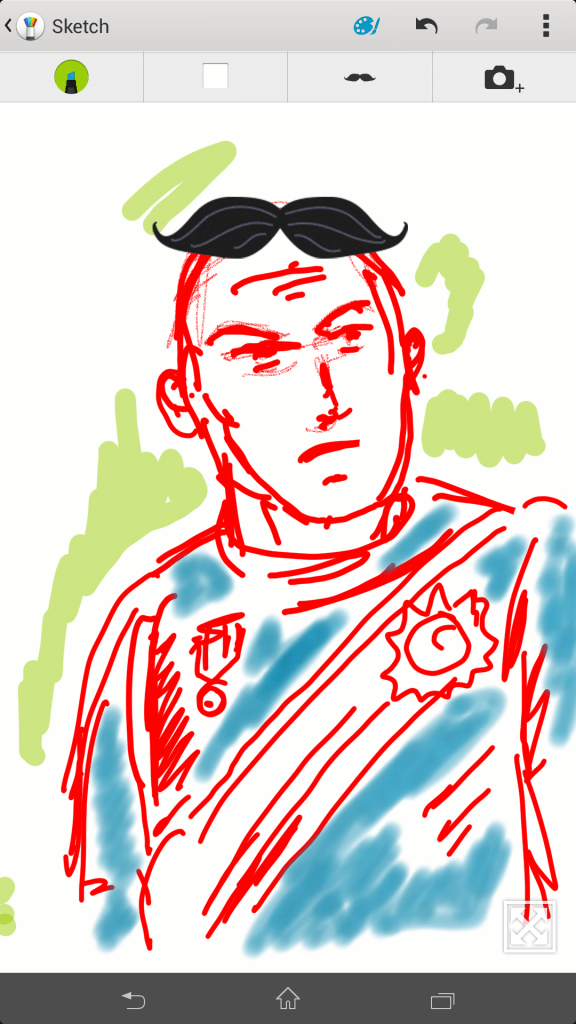 Ya udah si botak ini kita kasih kumis saja